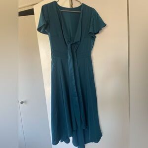 Dark Green Satin Dress